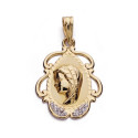 9K MEDALLA ORO AMARILLO VIRGEN NIÑA CIRCONITA 23X17 MM 9K MEDALLA ORO AMARILLO VIRGEN NIÑA CIRCONITA 23X17 MM