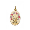 9K MEDALLA ORO AMARILLO VIRGEN NIÑA ESMALTE 9K 21X13 MM