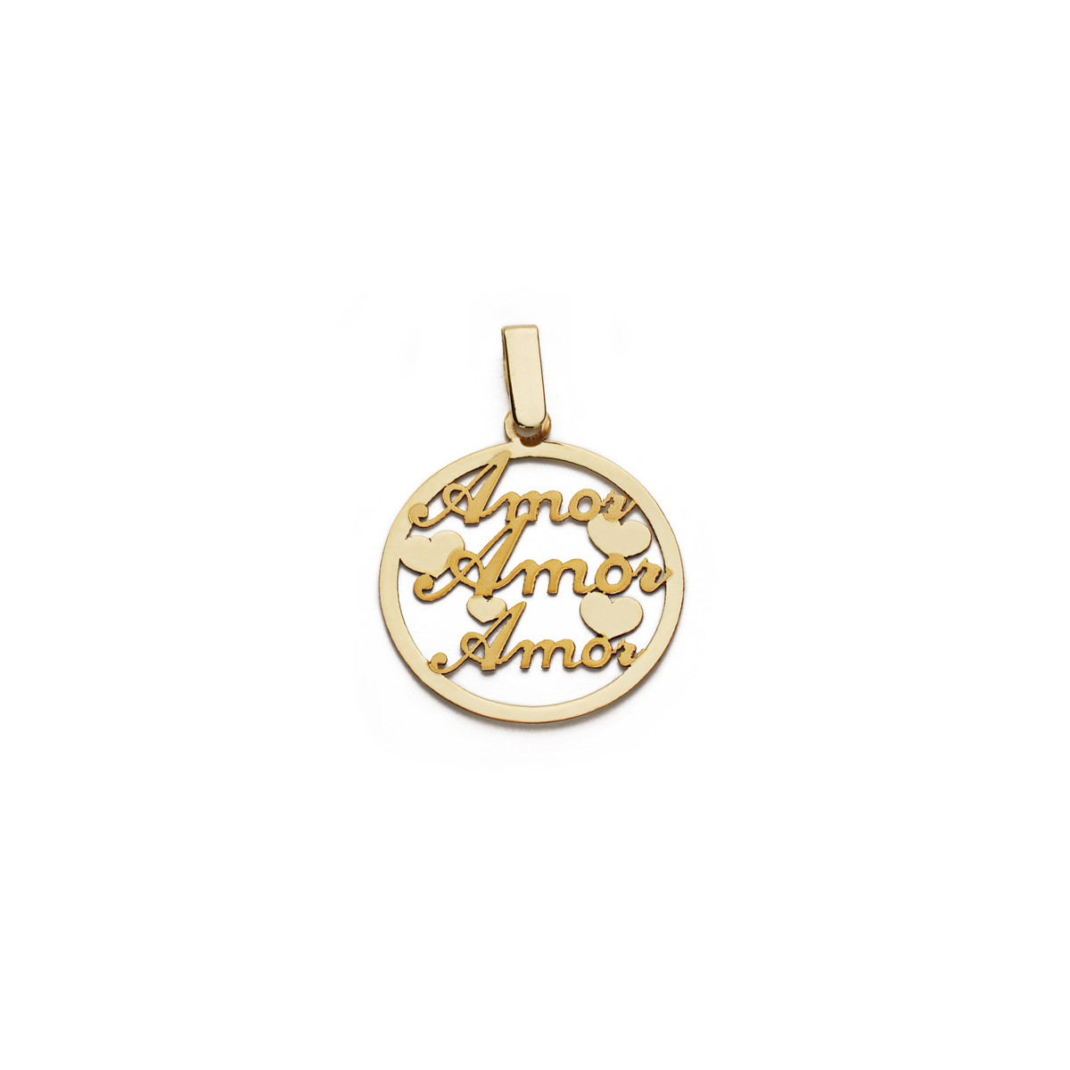 9K COLGANTE ORO AMARILLO AMOR 19 MM