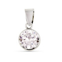9K COLGANTE ORO BLANCO REDONDO CHATON CON CIRCONTIA 7 MM 9K COLGANTE ORO BLANCO REDONDO CHATON CON CIRCONTIA 7 MM