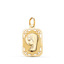 9K MEDALLA ORO AMARILLO VIRGEN NIÑA RECTANGULAR CALADA MATE Y BRILLO. MEDIDA: 19 X 12 MM 9K MEDALLA ORO AMARILLO VIRGEN NIÑA RECTANGULAR CALADA MATE Y BRILLO. MEDIDA: 19 X 12 MM
