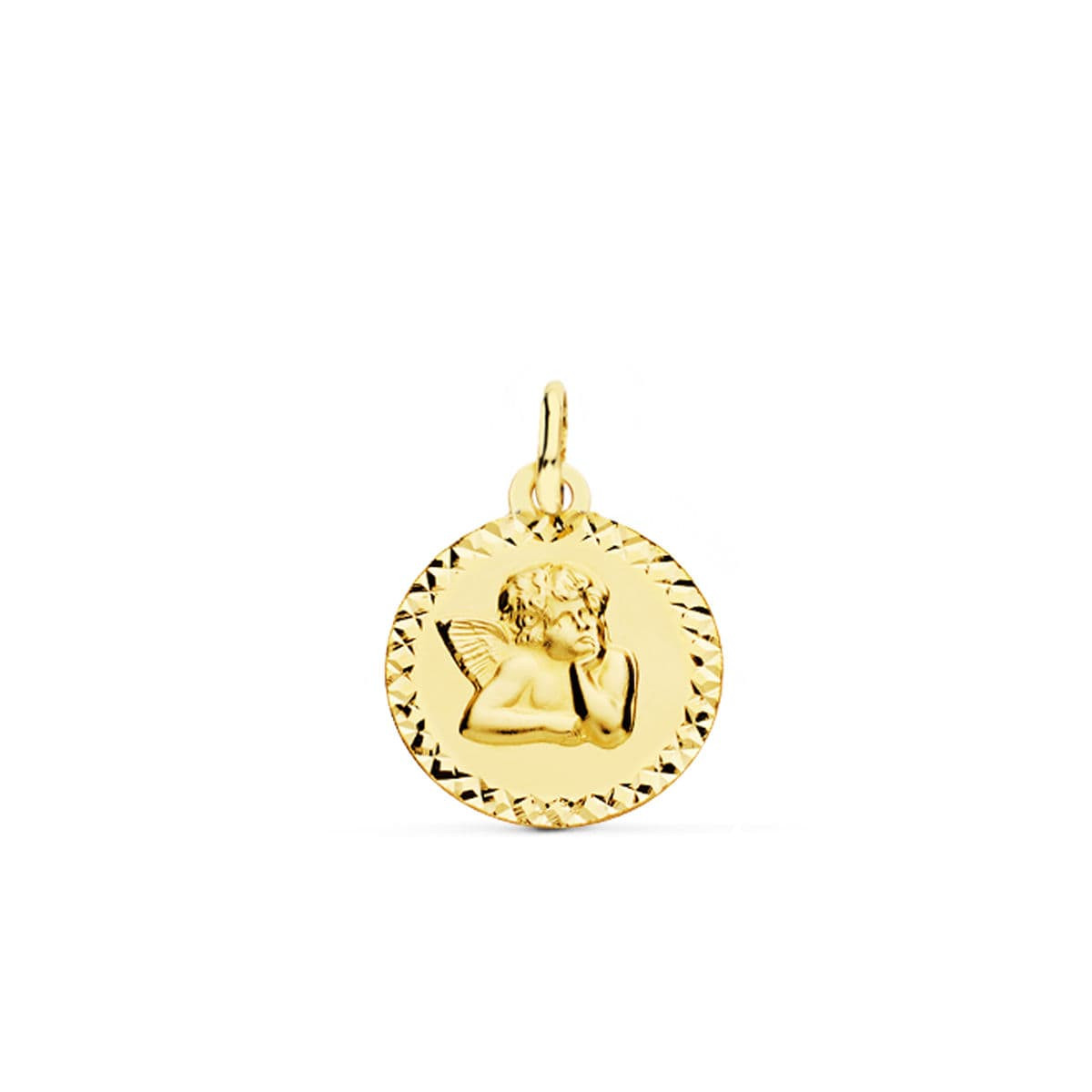9K MEDALLA ORO AMARILLO ANGEL 16 MM TALLA CRUZ