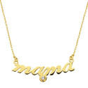 9K GARGANTILLA ORO AMARILLO MAMA CON CIRCONITA CADENA FORZADA 45CM 9K GARGANTILLA ORO AMARILLO MAMA CON CIRCONITA CADENA FORZADA 45CM