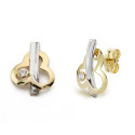 9K PENDIENTES BICOLOR CIRCONITA 12X9 MM CIERRE PRESION 9K PENDIENTES BICOLOR CIRCONITA 12X9 MM CIERRE PRESION