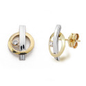 9K PENDIENTES ORO BICOLOR CIRCONITA 12X8 MM CIERRE PRESION 9K PENDIENTES ORO BICOLOR CIRCONITA 12X8 MM CIERRE PRESION