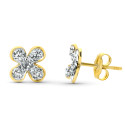 9K PENDIENTES ORO AMARILLO FLOR PIEDRAS 9X9 MM PRESION 9K PENDIENTES ORO AMARILLO FLOR PIEDRAS 9X9 MM PRESION