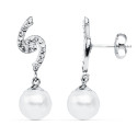 9K PENDIENTES ORO BLANCO PERLA 8 MM 24X6 MM CIERRE PRESION 9K PENDIENTES ORO BLANCO PERLA 8 MM 24X6 MM CIERRE PRESION