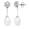 9K PENDIENTES ORO BLANCO PERLA 30X8 MM CIERRE PRESION 9K PENDIENTES ORO BLANCO PERLA 30X8 MM CIERRE PRESION