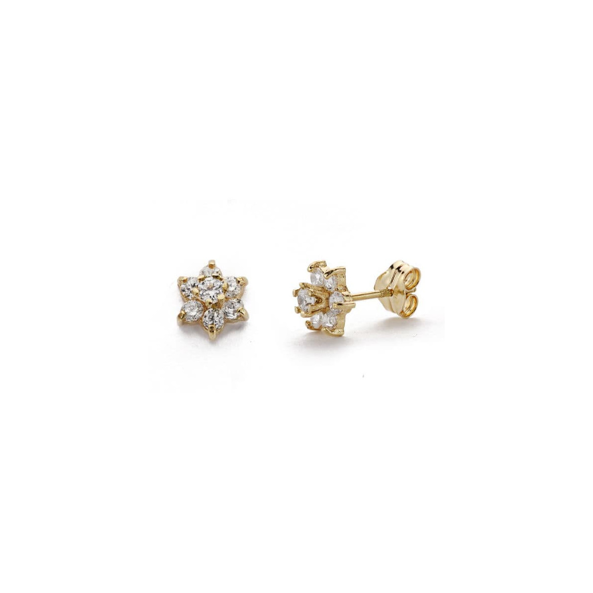 9K PENDIENTES ORO AMARILLO CUAJO. 6X6 MM CIERRE PRESION