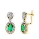 9K PENDIENTES ESMERALDA 0.98 QT Y CIRCONITA 18X8 MM 9K PENDIENTES ESMERALDA 0.98 QT Y CIRCONITA 18X8 MM