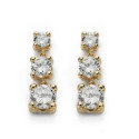 9K PENDIENTES ORO AMARILLO TRES GARRAS DISMINUCION CIERRE PRESION