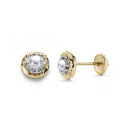 9K PENDIENTES ORO AMARILLO CIRCONITA GARRAS 6 MM CIERRE TUERCA 9K PENDIENTES ORO AMARILLO CIRCONITA GARRAS 6 MM CIERRE TUERCA
