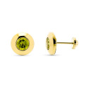 9K PENDIENTES ORO AMARILLO CHATON CON OLIVINA NATURAL 5 MM - 1,14 QTS. ANCHO: 7 MM CIERRE TUERCA 9K PENDIENTES ORO AMARILLO CHATON CON OLIVINA NATURAL 5 MM - 1,14 QTS. ANCHO: 7 MM CIERRE TUERCA