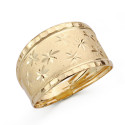 9K SORTIJA ORO AMARILLO ESTAMPADA ACABADO DIAMANTADO ANCHO TOTAL 13 MM 9K SORTIJA ORO AMARILLO ESTAMPADA ACABADO DIAMANTADO ANCHO TOTAL 13 MM