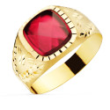 9K SELLO ORO AMARILLO CON PIEDRA RUBI SPINEL 9X9 MM LATERAL TALLADO 9K SELLO ORO AMARILLO CON PIEDRA RUBI SPINEL 9X9 MM LATERAL TALLADO