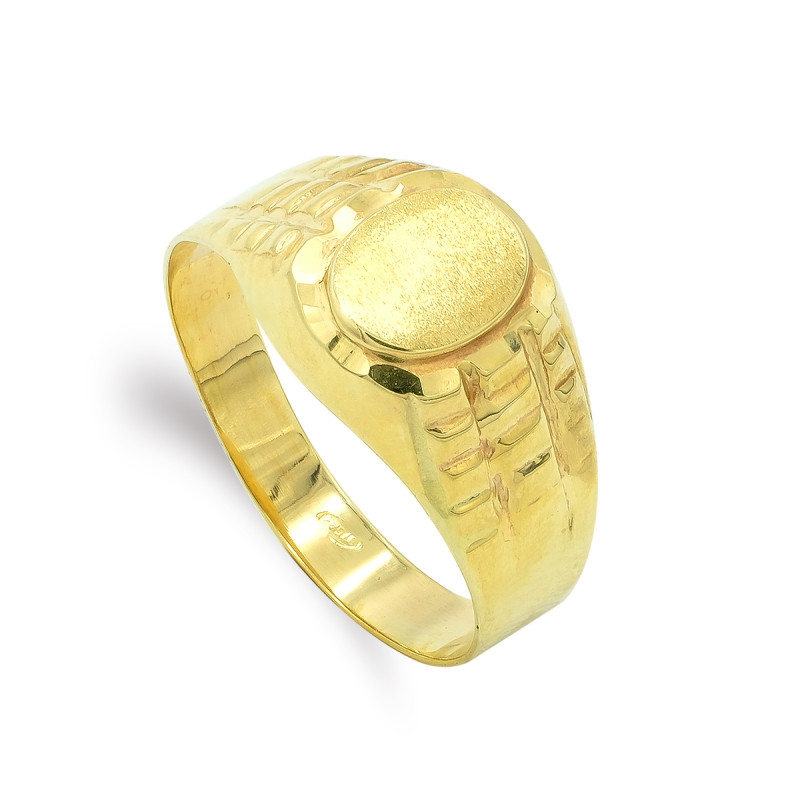 9K SELLO ORO AMARILLO HUECO OVAL. ZONA GRABADO: 7X5 MM