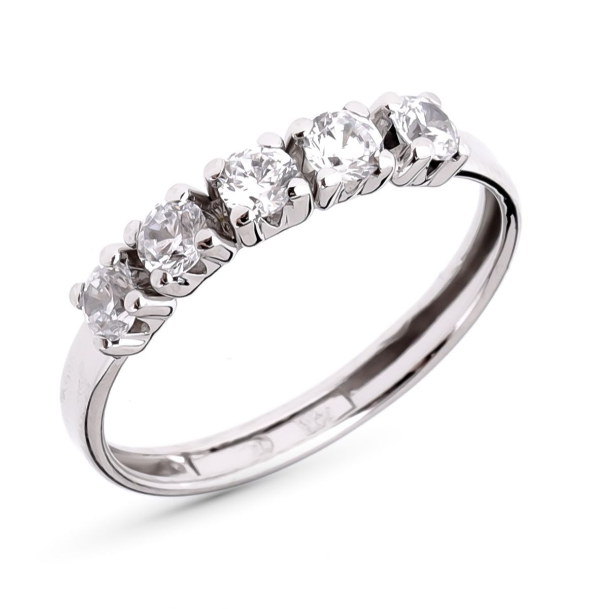 9K SORTIJA QUINTILLO ORO BLANCO CON CIRCONITAS DE 3MM EN GARRAS