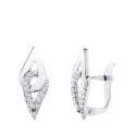 9K PENDIENTES ORO BLANCO 17X7 MM CIERRE CATALAN