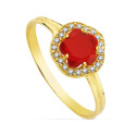 9K SORTIJA ORO AMARILLO CON ESTRELLA Y CIRCONITA ROJA. ANCHO: 9 MM 9K SORTIJA ORO AMARILLO CON ESTRELLA Y CIRCONITA ROJA. ANCHO: 9 MM