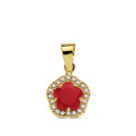 9K COLGANTE ORO AMARILLO ESTRELLA 9 MM PIEDRA COLOR 9K COLGANTE ORO AMARILLO ESTRELLA 9 MM PIEDRA COLOR