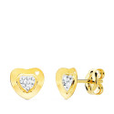 9K PENDIENTES ORO AMARILLO COMUNION CORAZON Y CIRCONITA 7X7 MM PRESION 9K PENDIENTES ORO AMARILLO COMUNION CORAZON Y CIRCONITA 7X7 MM PRESION