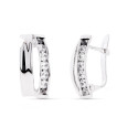 9K PENDIENTES ORO BLANCO BANDAS CON CIRCONITA 14X7 MM CIERRE CATALAN 9K PENDIENTES ORO BLANCO BANDAS CON CIRCONITA 14X7 MM CIERRE CATALAN
