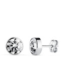 9K PENDIENTES ORO BLANCO 7 MM CHATON CIRCONITA CIERRE PRESION 9K PENDIENTES ORO BLANCO 7 MM CHATON CIRCONITA CIERRE PRESION