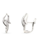 9K PENDIENTES ORO BLANCO BANDAS CON CIRCONITA 15X7 MM CIERRE CATALAN 9K PENDIENTES ORO BLANCO BANDAS CON CIRCONITA 15X7 MM CIERRE CATALAN