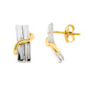9K PENDIENTES ORO BICOLOR BANDAS 12X6 MM CIERRE PRESION 9K PENDIENTES ORO BICOLOR BANDAS 12X6 MM CIERRE PRESION