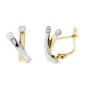 9K PENDIENTES ORO BICOLOR BANDA Y CIRCONITA 13X6 MM CIERRE CATALAN 9K PENDIENTES ORO BICOLOR BANDA Y CIRCONITA 13X6 MM CIERRE CATALAN