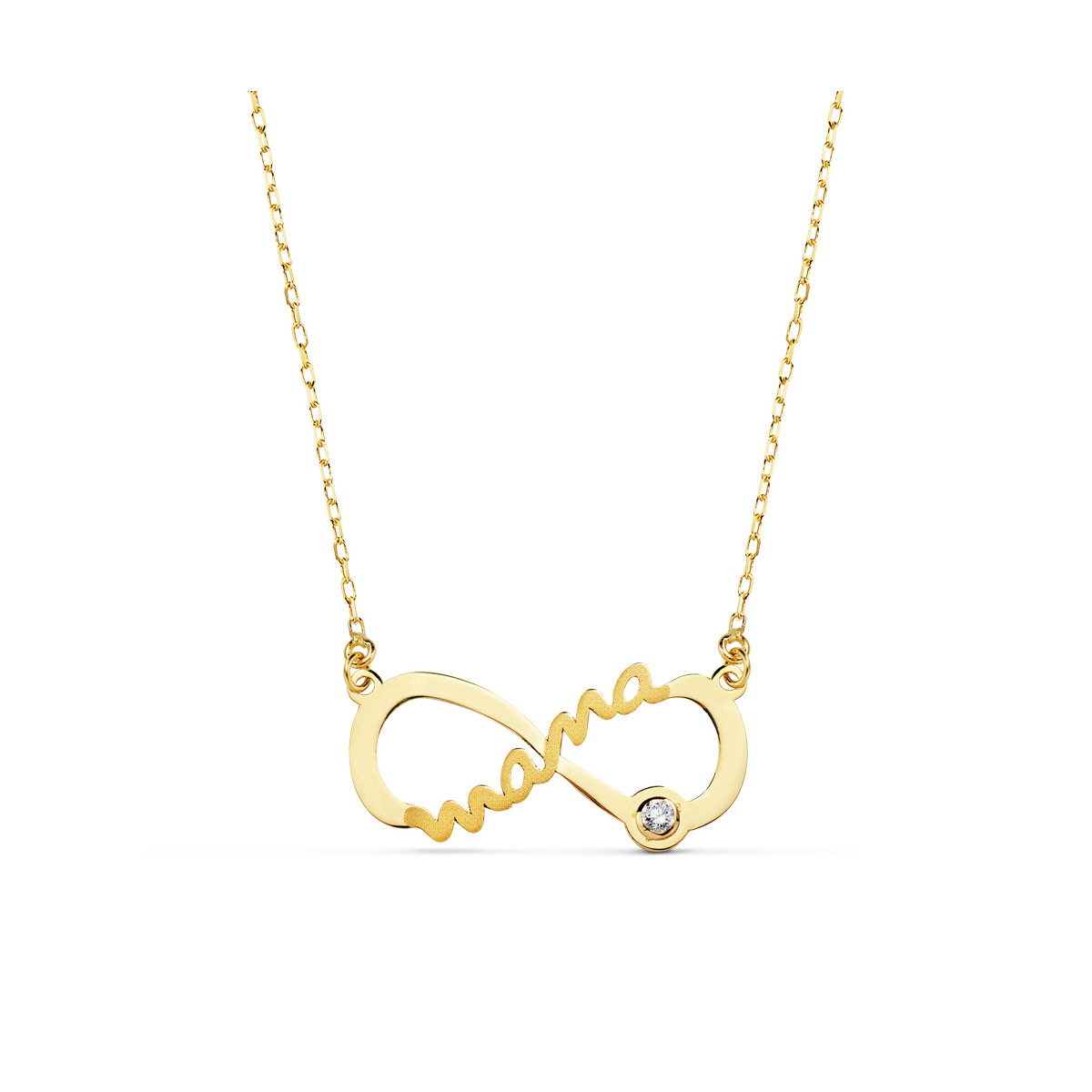 9K GARGANTILLA MAMA INFINITO ORO AMARILLO CIRCONITA 21X9 MM
