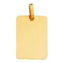 9K PLACA CHAPA RECTAGULAR ORO AMARILLO BRILLO 17X12 MM