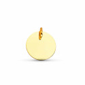 9K COLGANTE ORO AMARILLO DISCO REDONDO LISO EN BRILLO. DIAMETRO: 18 MM