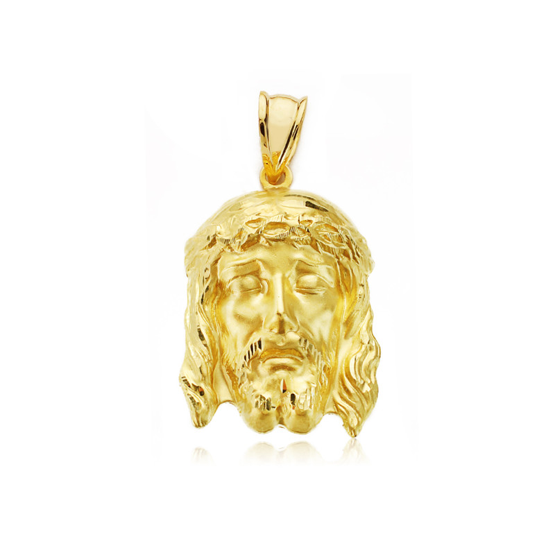 9K CRISTO ORO AMARILLO BUENA MUERTE. 27X18 MM