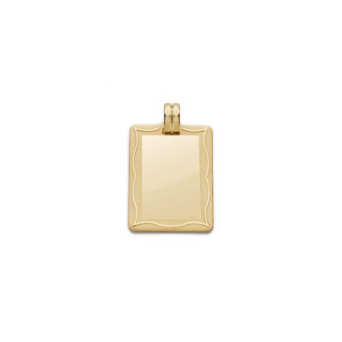 9K PLACA CHAPA MARCO ORO AMARILLO 28X20 MM