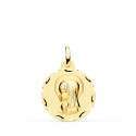 9K MEDALLA ORO AMARILLO VIRGEN NIÑA TALLADA 18 MM 9K MEDALLA ORO AMARILLO VIRGEN NIÑA TALLADA 18 MM