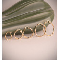 9K AROS ORO AMARILLO HUECOS RETORCIDOS MATE Y BRILLO 20 X 2,5 MM