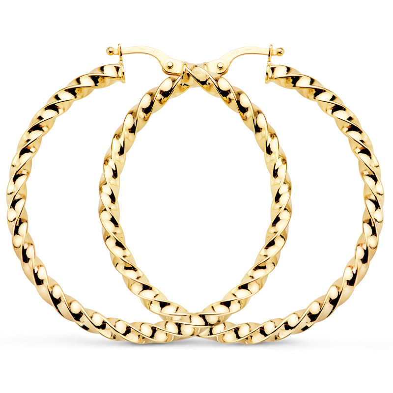 9K AROS ORO AMARILLO HUECOS RELIADOS BRILLO 41X3 MM