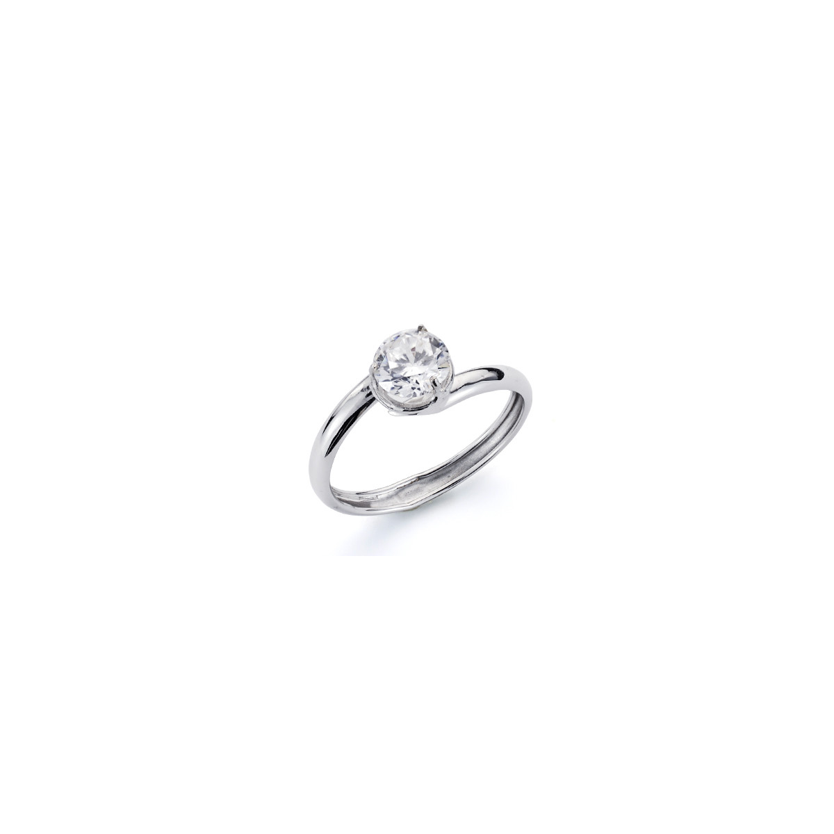 9K SOLITARIO ORO BLANCO CON CIRCONITA DE 5 MM