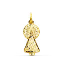 9K MEDALLA ORO AMARILLO VIRGEN DEL PILAR SILUETA 25X11 MM