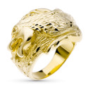 9K SELLO ORO AMARILLO CABALLERO TALLADO DRAGON ANCHO 22 MM