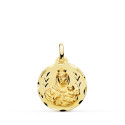 9K MEDALLA ORO AMARILLO TALLADA VIRGEN DEL CARMEN 18 MM