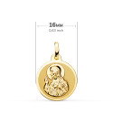 9K ESCAPULARIO ORO AMARILLO ORO AMARILLO BRILLO VIRGEN DEL CARMEN Y CORAZON DE JESUS 16 MM