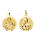 9K ESCAPULARIO ORO AMARILLO BRILLO VIRGEN DEL CARMEN Y CORAZON DE JESUS 22 MM 9K ESCAPULARIO ORO AMARILLO BRILLO VIRGEN DEL CARMEN Y CORAZON DE JESUS 22 MM
