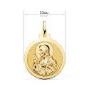 9K ESCAPULARIO ORO AMARILLO BRILLO VIRGEN DEL CARMEN Y CORAZON DE JESUS 22 MM 9K ESCAPULARIO ORO AMARILLO BRILLO VIRGEN DEL CARMEN Y CORAZON DE JESUS 22 MM