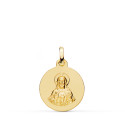 9K MEDALLA ORO AMARILLO CORAZON DE JESUS LISA MATIZADA 16 MM