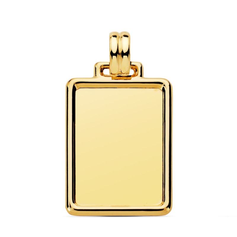 9K PLACA CHAPA LISA ORO AMARILLO EN BRILLO. MEDIDA: 29 X 20 MM