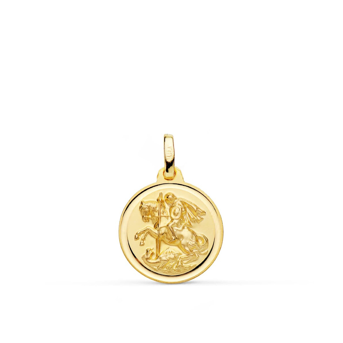 9K MEDALLA ORO AMARILLO SAN JORGE BISEL 16 MM