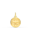9K MEDALLA ORO AMARILLO ESPIRITU SANTO LATIN MATIZADA 14 MM