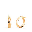 18K AROS ORO AMARILLO MEDIA CAÑA HUECOS BANDAS EN BRILLO. MEDIDA: 14 X 4 MM. CIERRE CLIP 18K AROS ORO AMARILLO MEDIA CAÑA HUECOS BANDAS EN BRILLO. MEDIDA: 14 X 4 MM. CIERRE CLIP